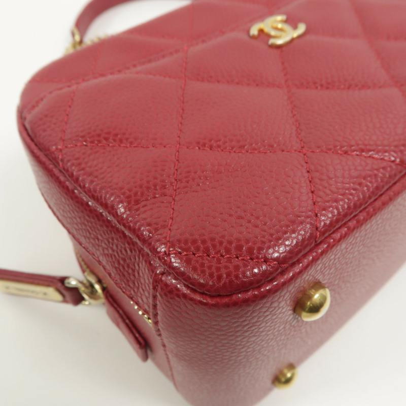 CHANEL 牛皮皮革Top Handle Camera Bag鏈帶肩背袋-13