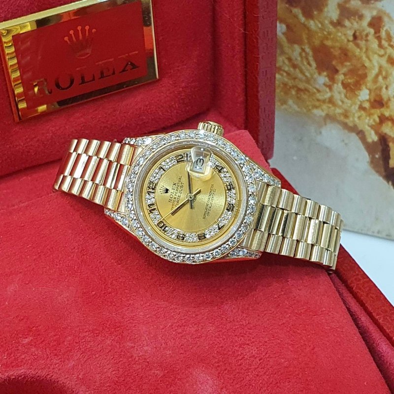 【大眾名錶】ROLEX 勞力士69178 Datejust 蠔式女錶 18K紅蟳 原廠MA多層鑽面盤 後加鑽圈/鑽腳 原廠錶帶未整理 大眾名錶G257-2