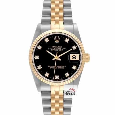 【大眾名錶】ROLEX 勞力士68273 Datejust 蠔式日誌 中型錶款 黑色十鑽面盤 台灣公司貨 錶徑31mm 自動上鍊 大眾名錶G259