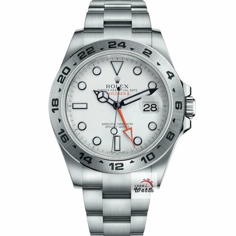 【大眾名錶】ROLEX 勞力士216570 Explorer ll 探險家二號 2017/08 兩地時區功能 白面橘針 錶徑42mm 自動上鍊 大眾名錶G260