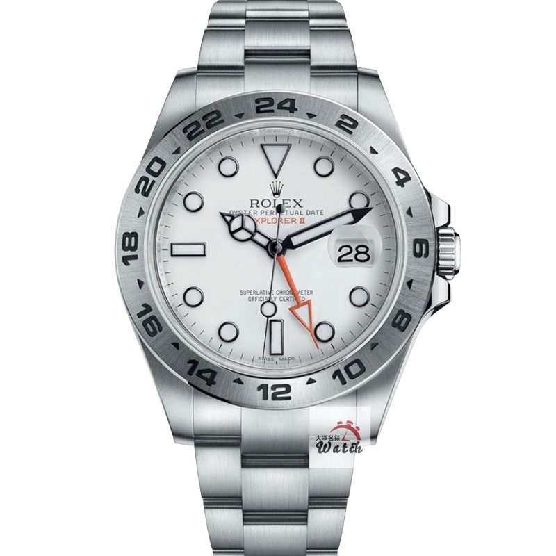 【大眾名錶】ROLEX 勞力士216570 Explorer ll 探險家二號 2017/08 兩地時區功能 白面橘針 錶徑42mm 自動上鍊 大眾名錶G260-0
