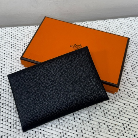 HERMES黑銀CALVI卡包