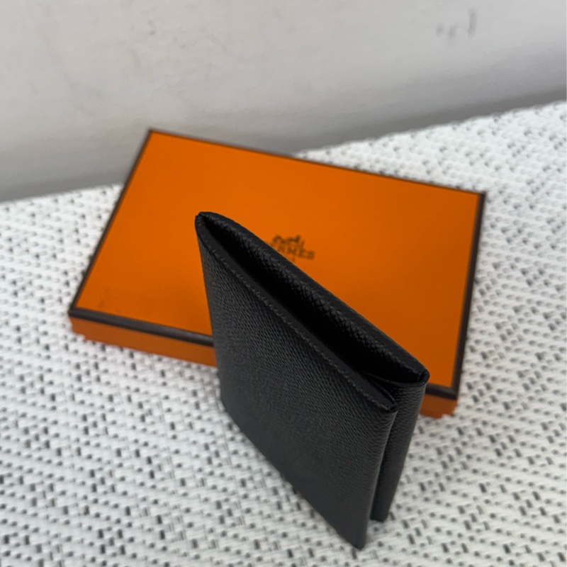 HERMES黑銀CALVI卡包-9