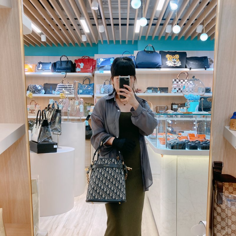 MS0692	Christian Dior迪奧經典花紋兩用包包  Cest Dior Bucket Medium Oblique Navy-21