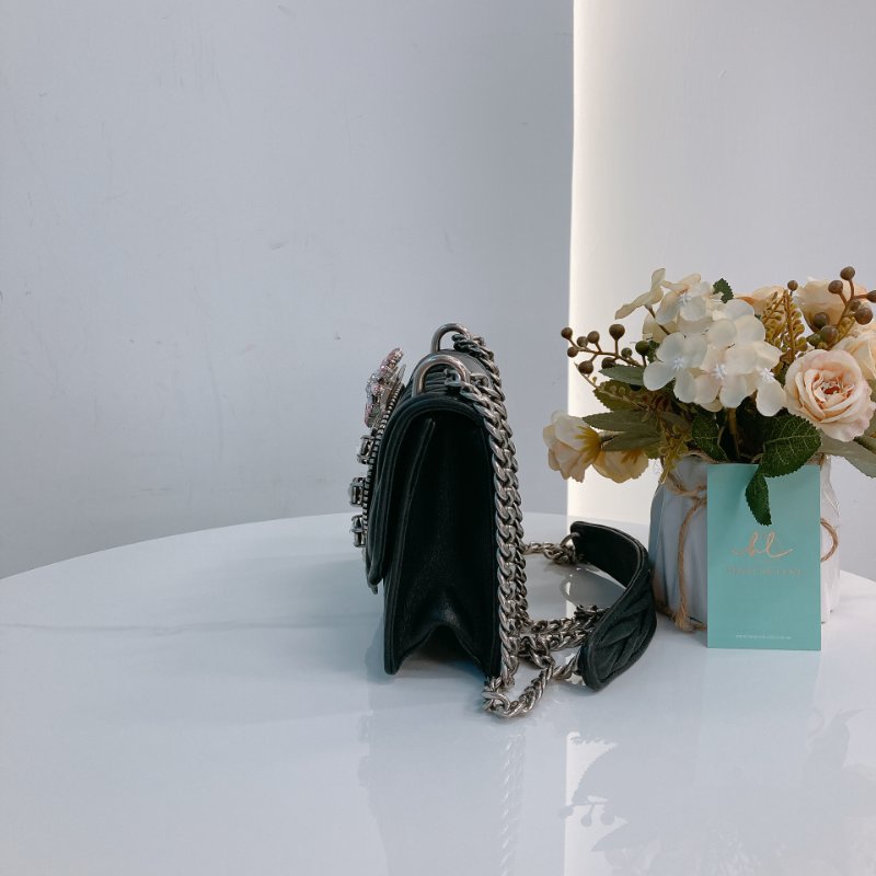 MS0693	Miu Miu 缪缪水晶扣鍊帶包包 Madras Crystal Shoulder Bag Calfskin-3