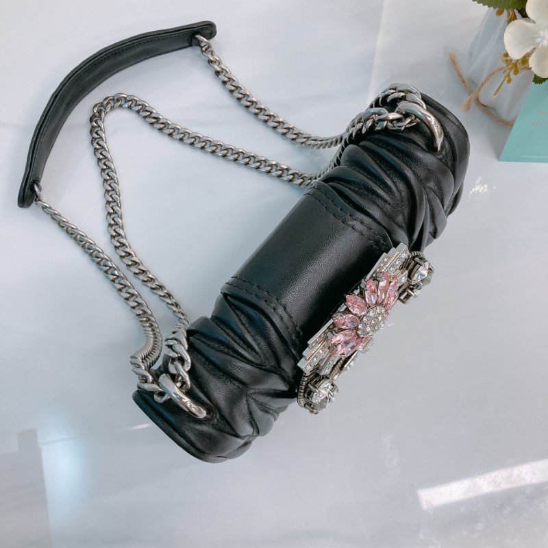 MS0693	Miu Miu 缪缪水晶扣鍊帶包包 Madras Crystal Shoulder Bag Calfskin-9
