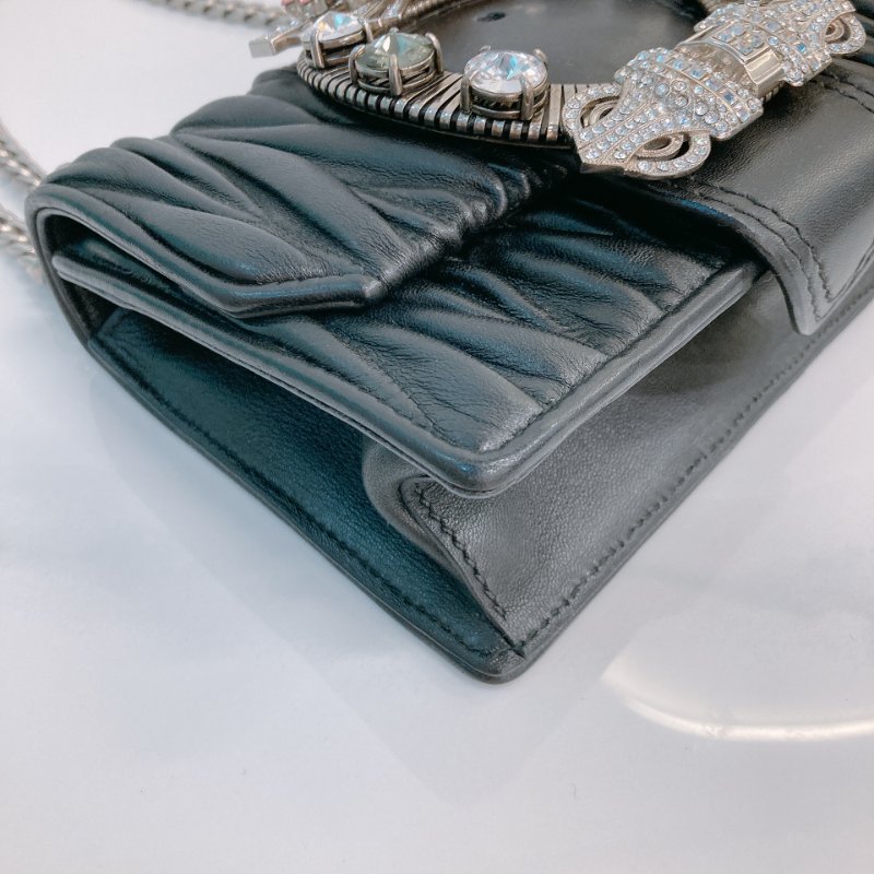 MS0693	Miu Miu 缪缪水晶扣鍊帶包包 Madras Crystal Shoulder Bag Calfskin-25