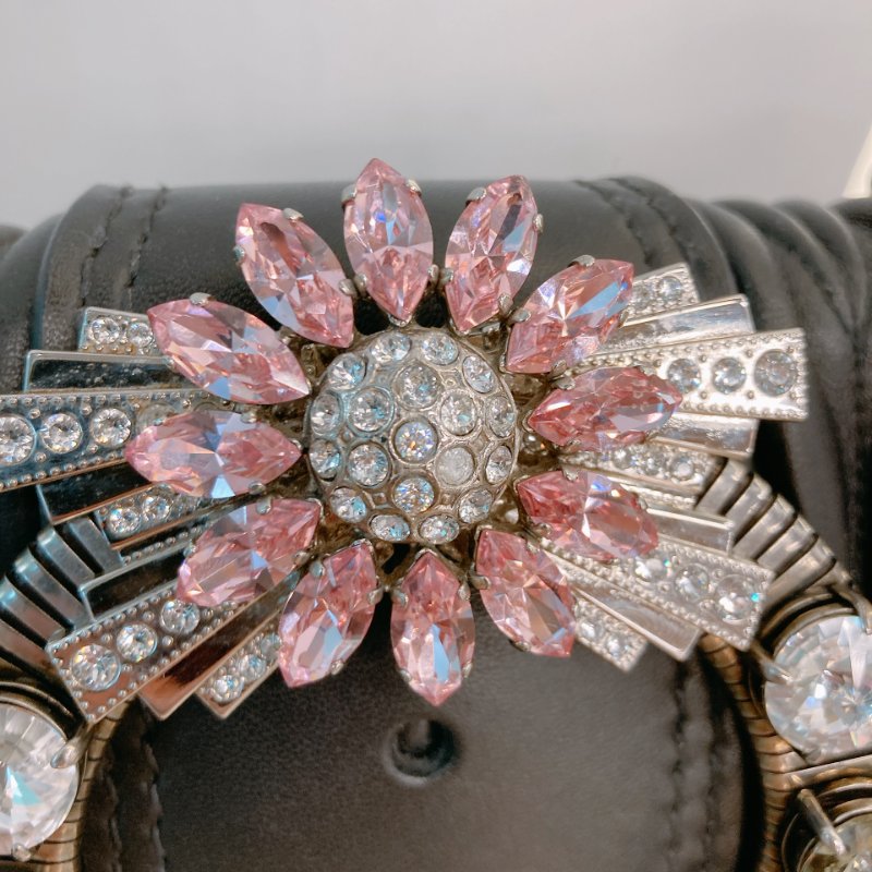 MS0693	Miu Miu 缪缪水晶扣鍊帶包包 Madras Crystal Shoulder Bag Calfskin-30