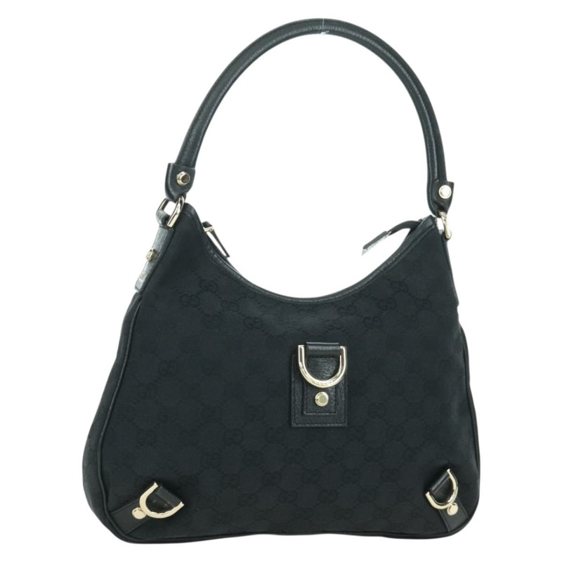 【日本直送】GUCCI GG帆布Abbey單肩包 黑色金色 180738 正品 AMZ541V-0