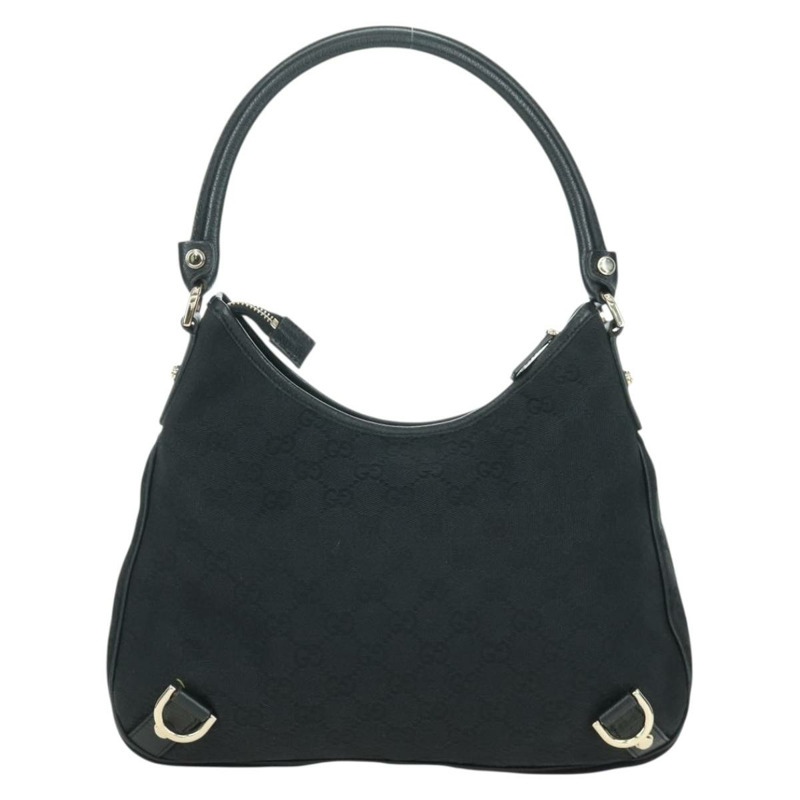 【日本直送】GUCCI GG帆布Abbey單肩包 黑色金色 180738 正品 AMZ541V-1