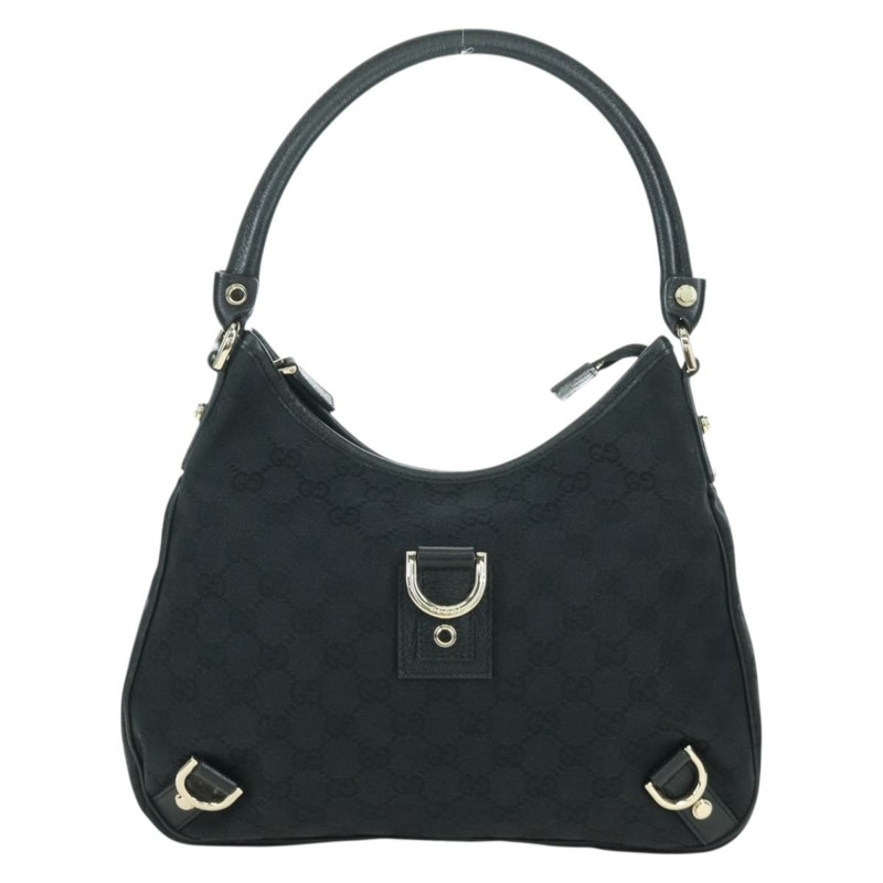 【日本直送】GUCCI GG帆布Abbey單肩包 黑色金色 180738 正品 AMZ541V-12