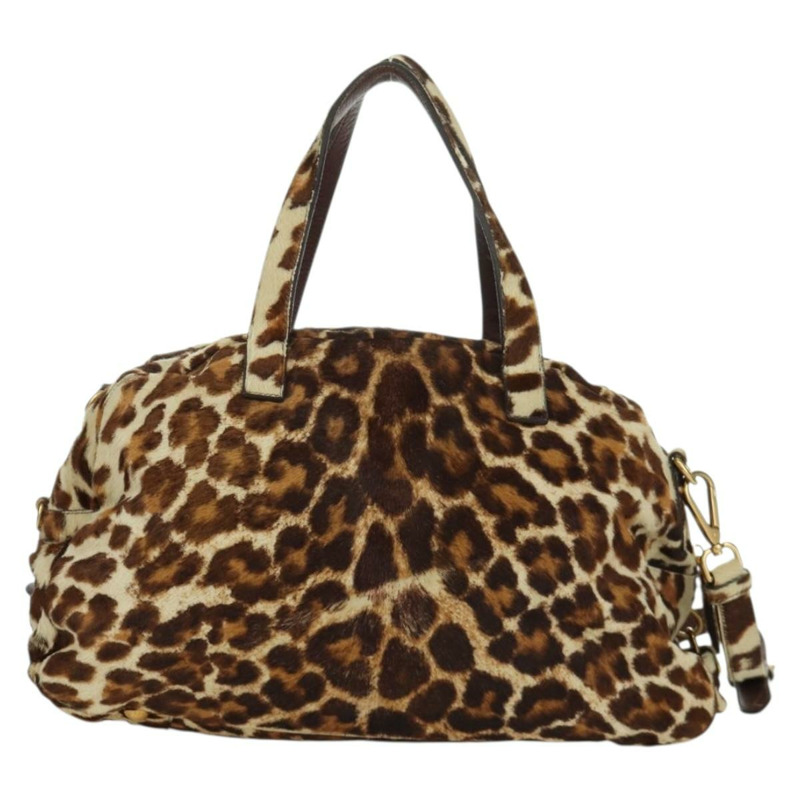 【日本直送】PRADA 手提包 Unborn 小牛皮 2way Brown Auth YKZ564SAV-1