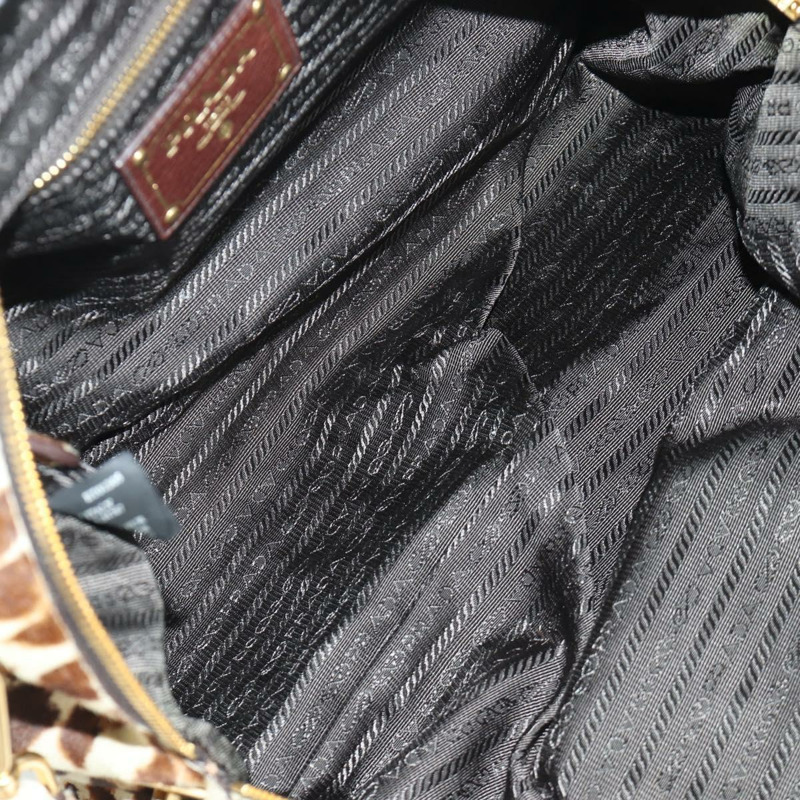 【日本直送】PRADA 手提包 Unborn 小牛皮 2way Brown Auth YKZ564SAV-9