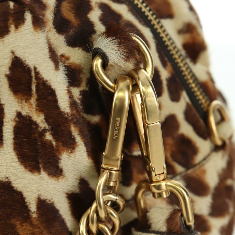 【日本直送】PRADA 手提包 Unborn 小牛皮 2way Brown Auth YKZ564SAV-19