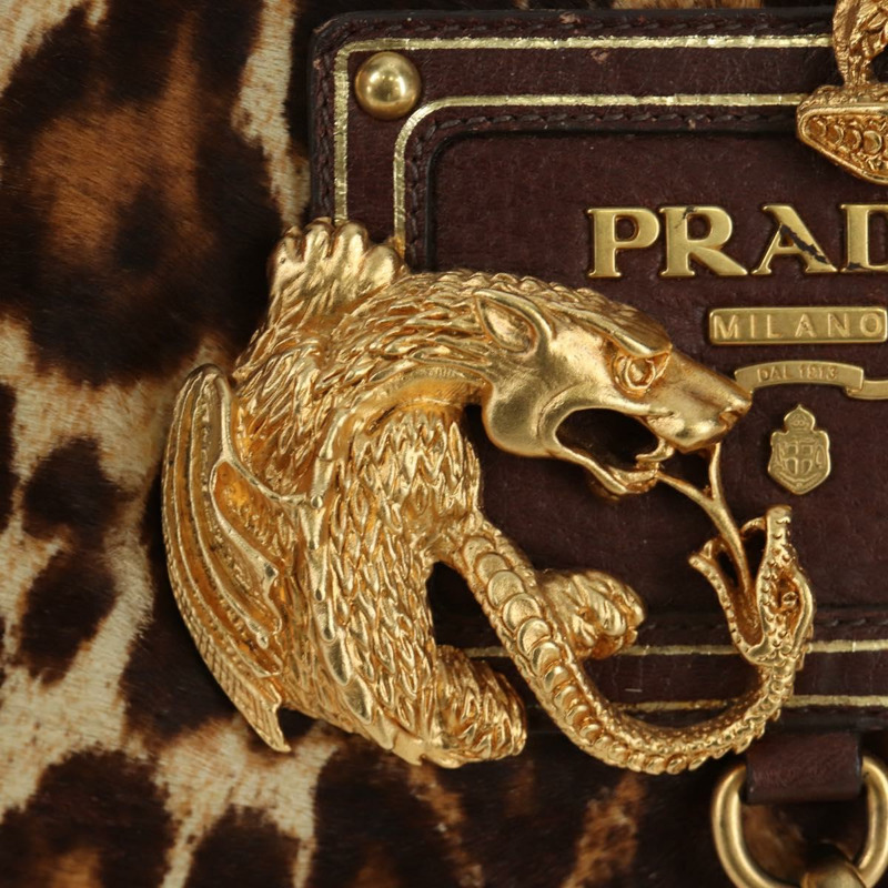【日本直送】PRADA 手提包 Unborn 小牛皮 2way Brown Auth YKZ564SAV-20