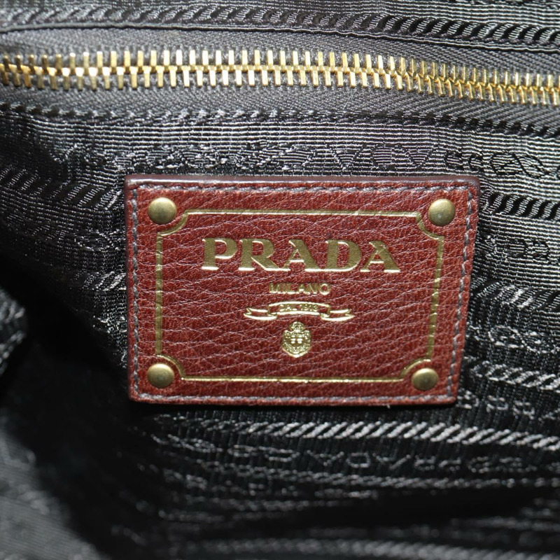 【日本直送】PRADA 手提包 Unborn 小牛皮 2way Brown Auth YKZ564SAV-24