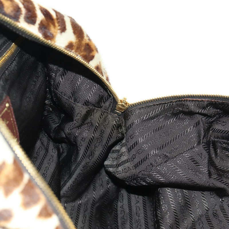 【日本直送】PRADA 手提包 Unborn 小牛皮 2way Brown Auth YKZ564SAV-25