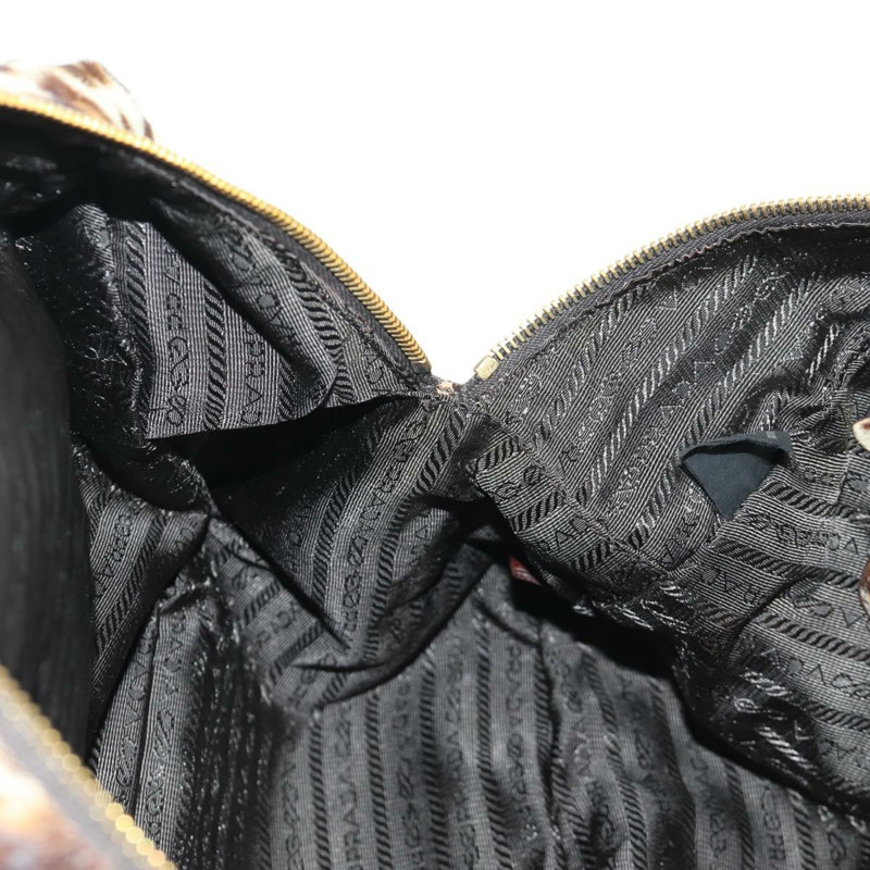 【日本直送】PRADA 手提包 Unborn 小牛皮 2way Brown Auth YKZ564SAV-26