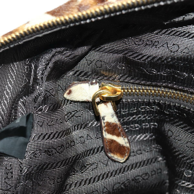 【日本直送】PRADA 手提包 Unborn 小牛皮 2way Brown Auth YKZ564SAV-27