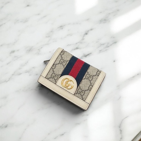 莉亞精品♡ Gucci 老花對開短夾 二手