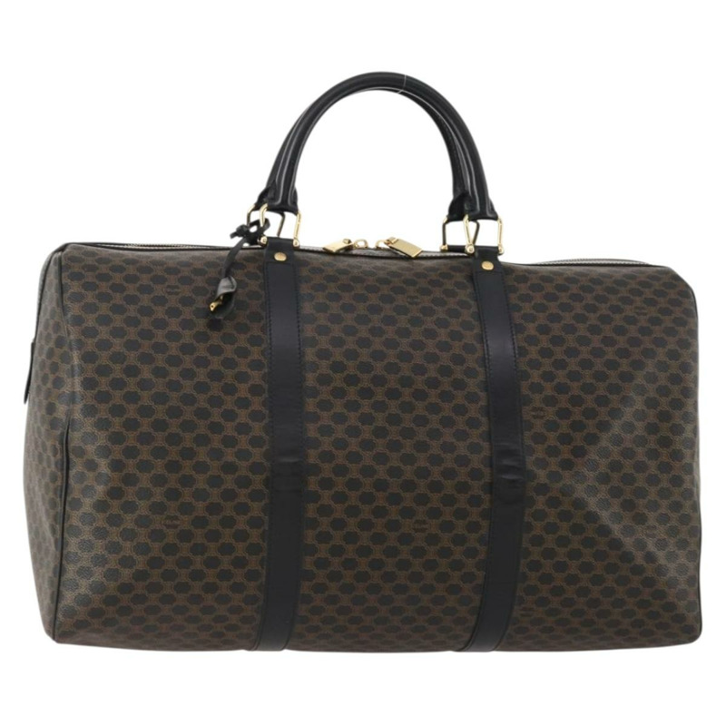 【日本直送】CELINE Macadam帆布波士頓包 PVC皮革 黑色金色 正品 BAZ801V-0