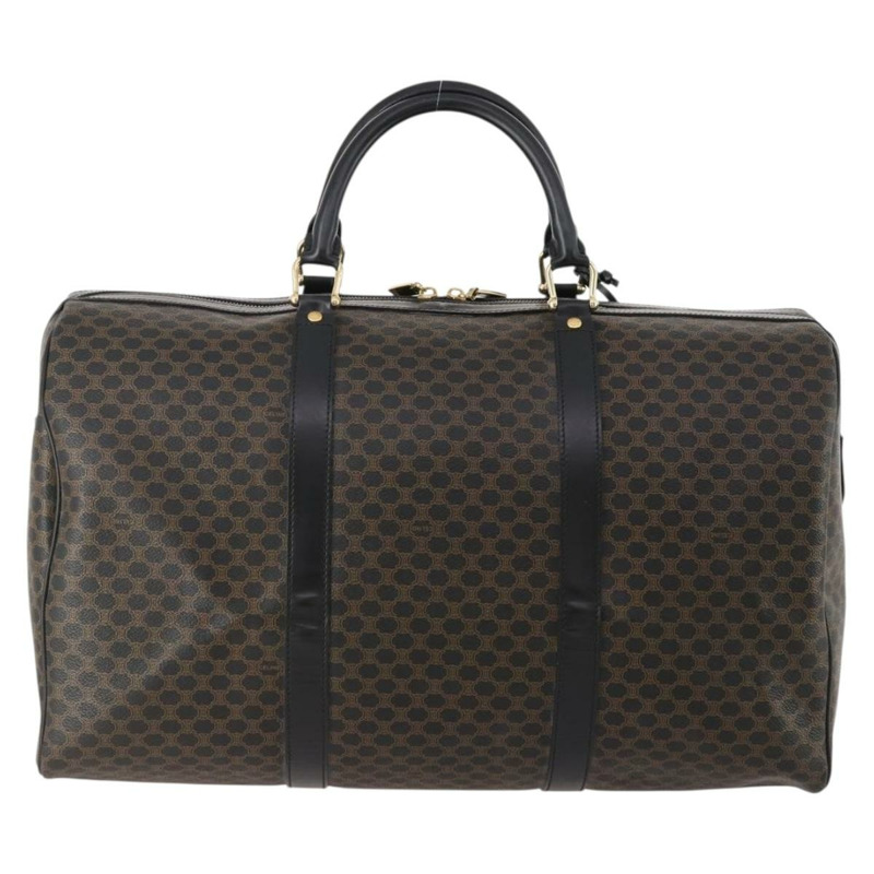 【日本直送】CELINE Macadam帆布波士頓包 PVC皮革 黑色金色 正品 BAZ801V-1