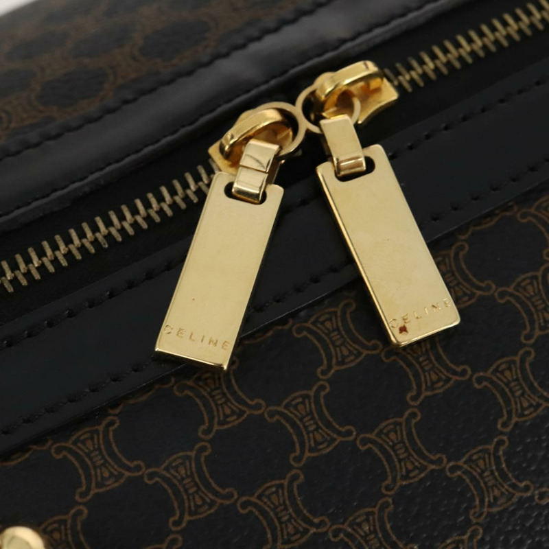 【日本直送】CELINE Macadam帆布波士頓包 PVC皮革 黑色金色 正品 BAZ801V-9