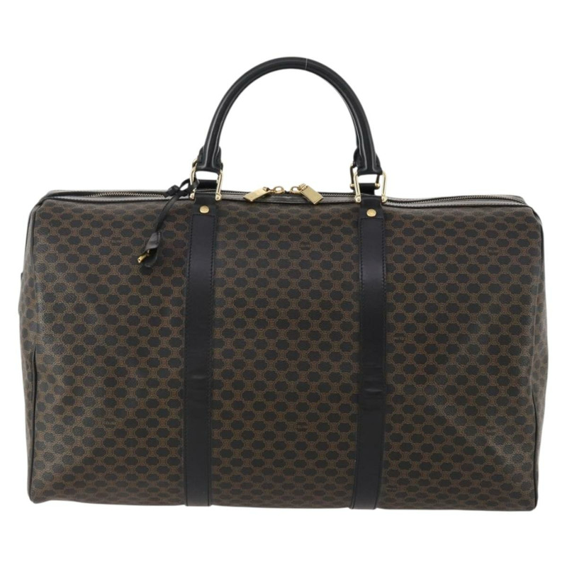 【日本直送】CELINE Macadam帆布波士頓包 PVC皮革 黑色金色 正品 BAZ801V-12