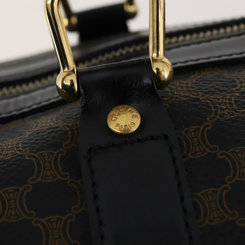 【日本直送】CELINE Macadam帆布波士頓包 PVC皮革 黑色金色 正品 BAZ801V-17