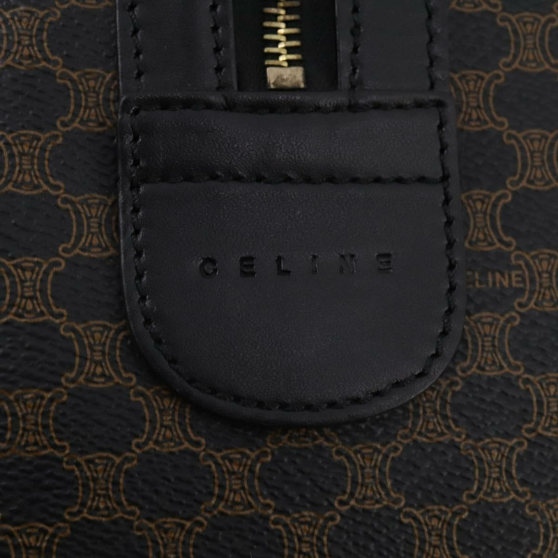 【日本直送】CELINE Macadam帆布波士頓包 PVC皮革 黑色金色 正品 BAZ801V-18