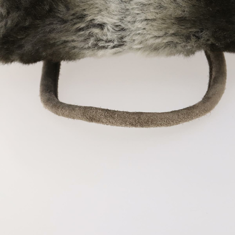 【日本直送】FENDI 皮草米色銀色雙肩包 Auth YKZ827A-6