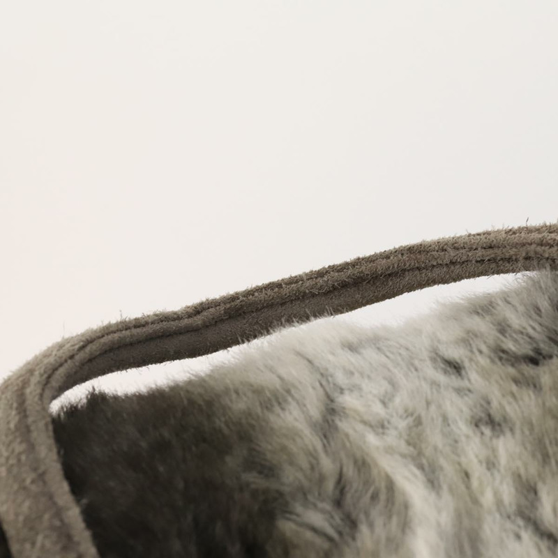 【日本直送】FENDI 皮草米色銀色雙肩包 Auth YKZ827A-13