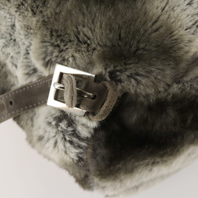 【日本直送】FENDI 皮草米色銀色雙肩包 Auth YKZ827A-17