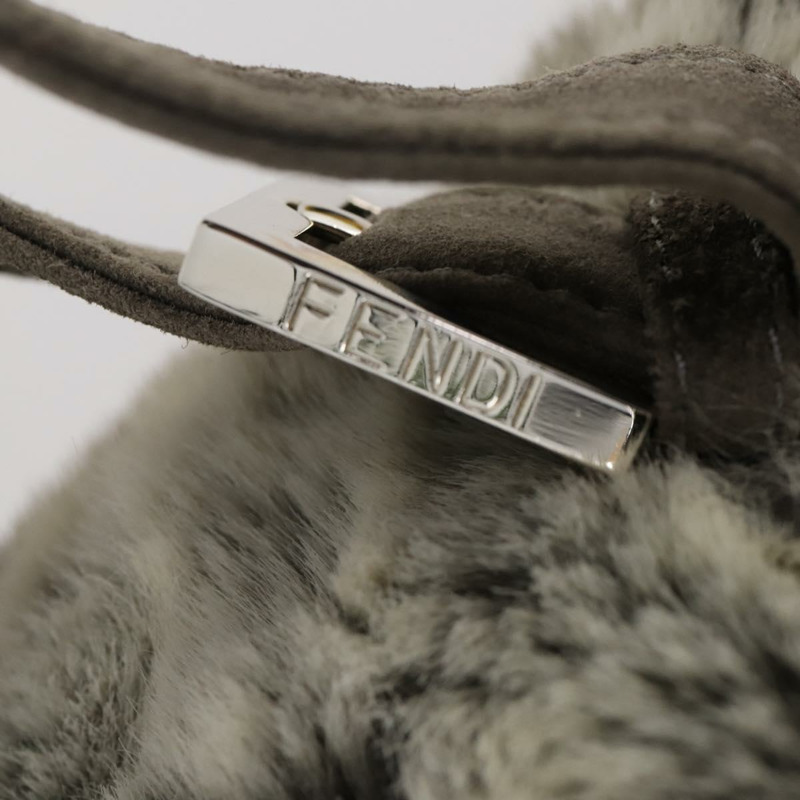 【日本直送】FENDI 皮草米色銀色雙肩包 Auth YKZ827A-18