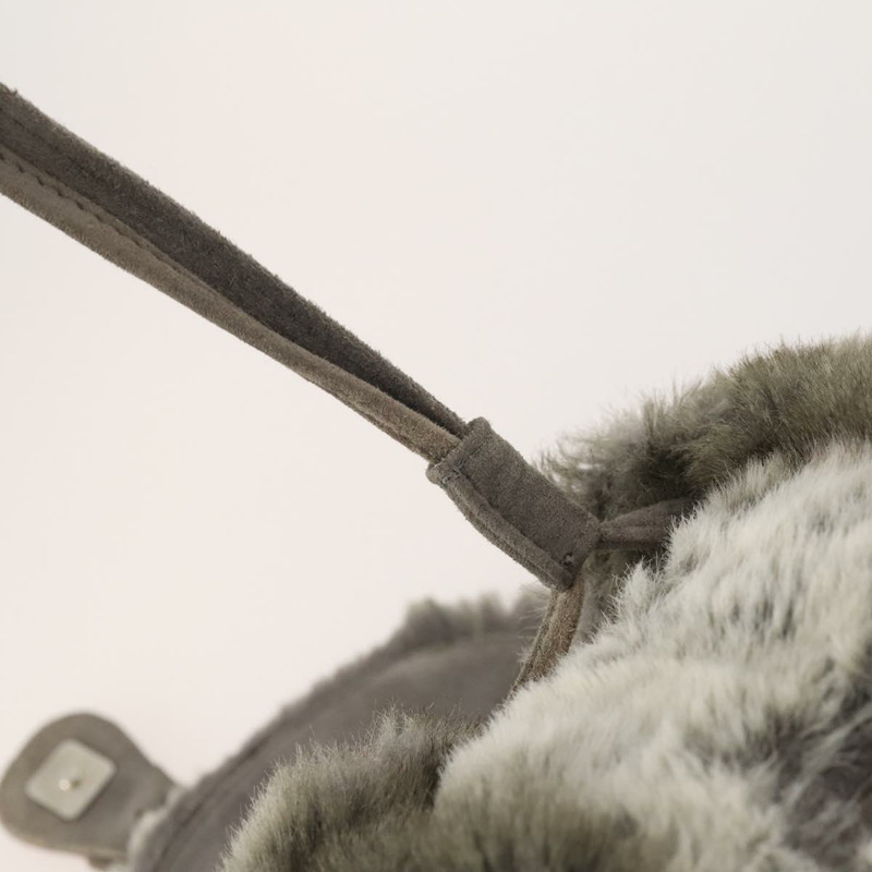 【日本直送】FENDI 皮草米色銀色雙肩包 Auth YKZ827A-20