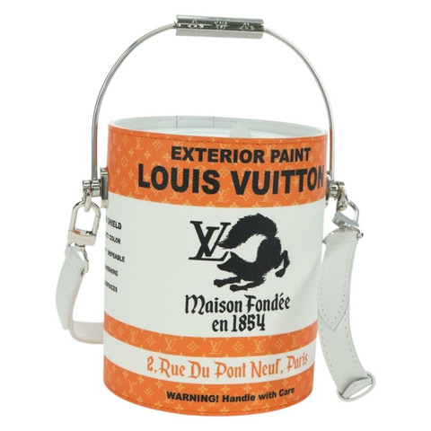 路易威登 LV 彩繪罐形單肩背包 PVC 橙色 M81590 正品 YKZ991SM