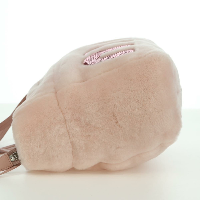 【日本直送】Miu Miu 粉紅銀色毛絨手提包 正品 YKZ989M-2