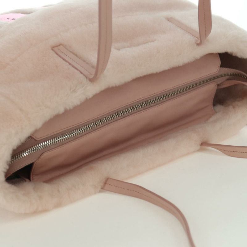 【日本直送】Miu Miu 粉紅銀色毛絨手提包 正品 YKZ989M-5