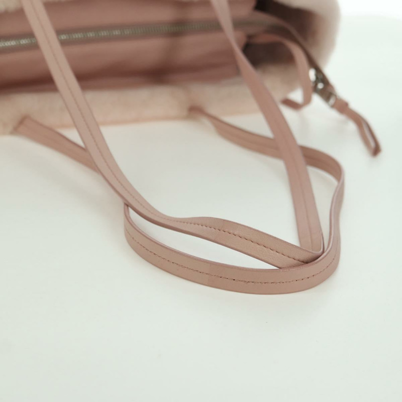 【日本直送】Miu Miu 粉紅銀色毛絨手提包 正品 YKZ989M-6