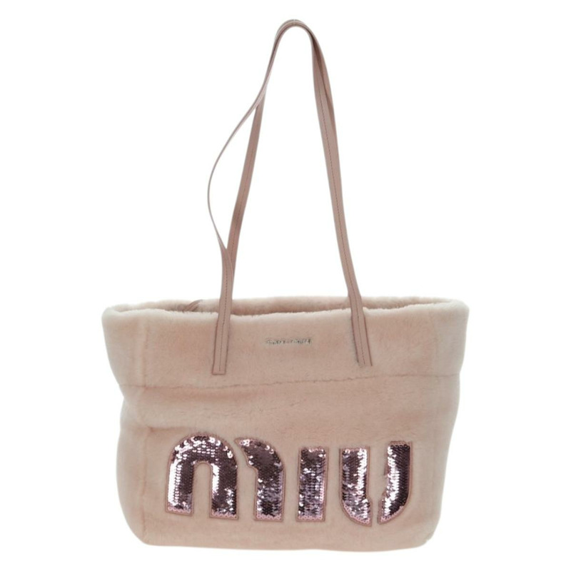 【日本直送】Miu Miu 粉紅銀色毛絨手提包 正品 YKZ989M-12