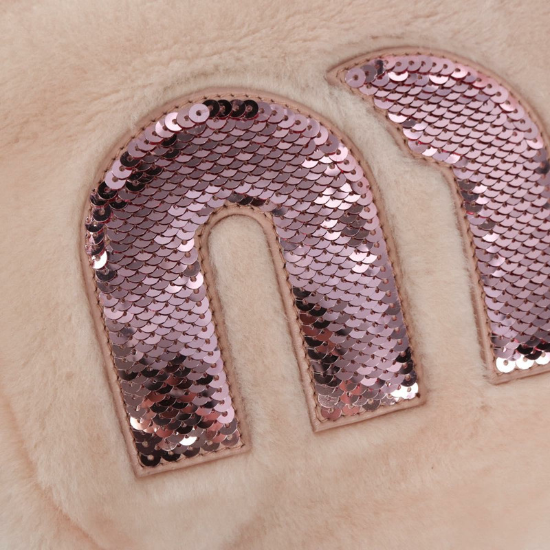 【日本直送】Miu Miu 粉紅銀色毛絨手提包 正品 YKZ989M-17