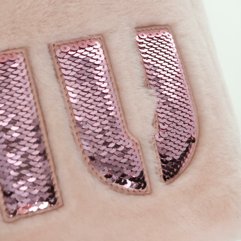 【日本直送】Miu Miu 粉紅銀色毛絨手提包 正品 YKZ989M-18