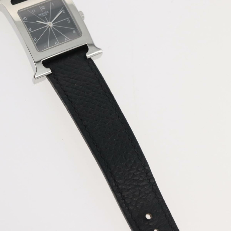 【日本直送】愛馬仕 H-Watch HH1.210 型號腕錶，黑色真皮錶帶，正品編號 174160A-3