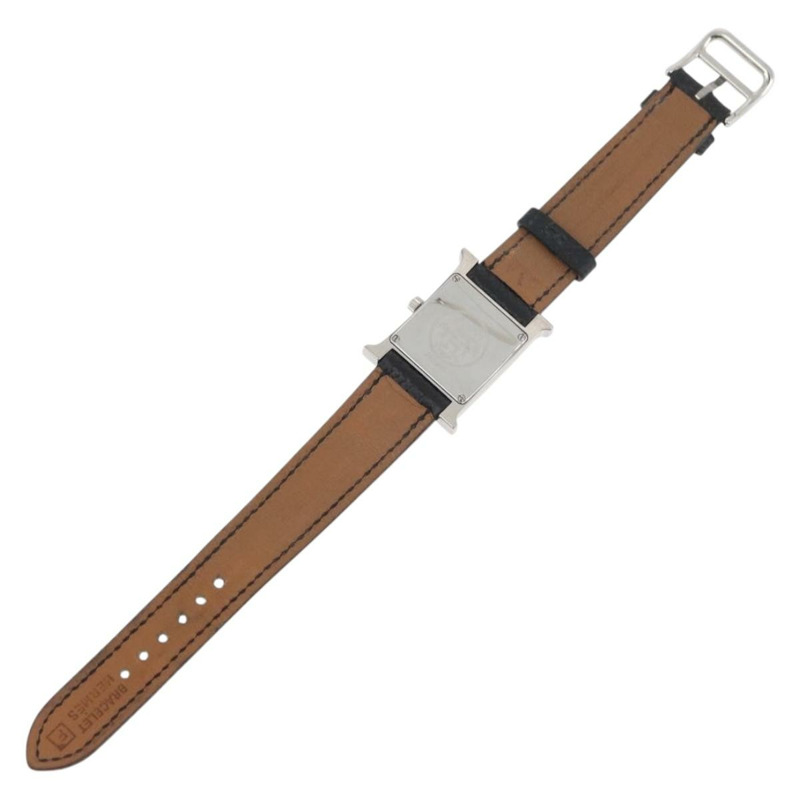 【日本直送】愛馬仕 H-Watch HH1.210 型號腕錶，黑色真皮錶帶，正品編號 174160A-7