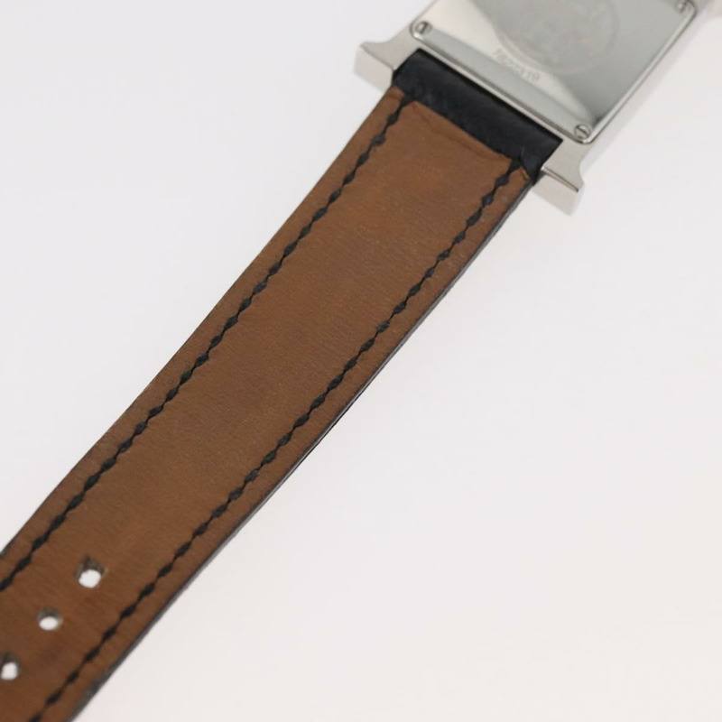 【日本直送】愛馬仕 H-Watch HH1.210 型號腕錶，黑色真皮錶帶，正品編號 174160A-12