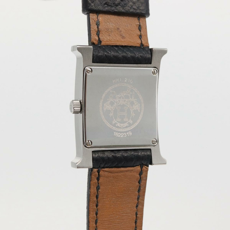 【日本直送】愛馬仕 H-Watch HH1.210 型號腕錶，黑色真皮錶帶，正品編號 174160A-16