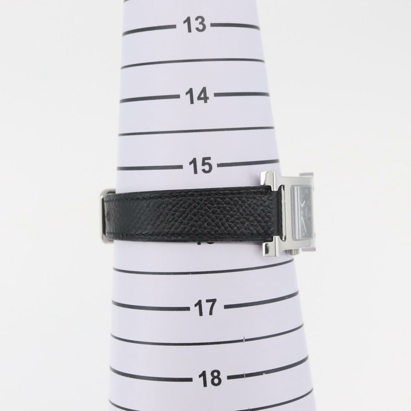 【日本直送】愛馬仕 H-Watch HH1.210 型號腕錶，黑色真皮錶帶，正品編號 174160A-19