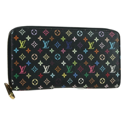 路易威登 Monogram Multicolor Zippy 皮夾 黑色 M60243 LV 正品 BA12070V