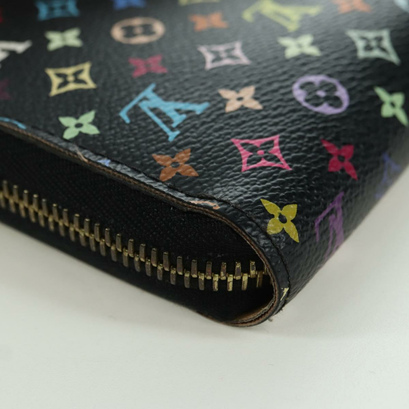 【日本直送】路易威登 Monogram Multicolor Zippy 皮夾 黑色 M60243 LV 正品 BA12070V-14