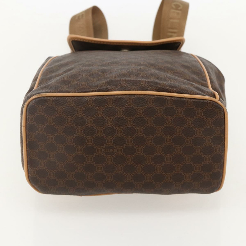 【日本直送】CELINE Macadam帆布雙肩包 PVC皮革 棕色 金色 Auth am11330A-4